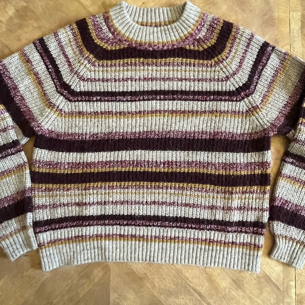 Old Navy Striped Chunky Knit Sweater | Size L Tall